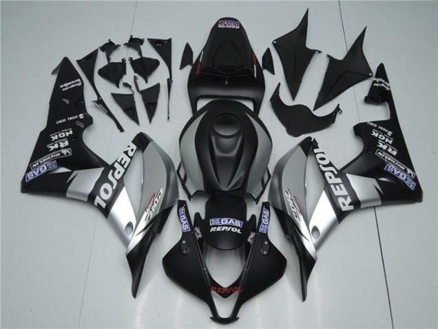 Carenados Moto Honda CBR600RR 2007-2008 - Negro Mate Plata Gris Repsol