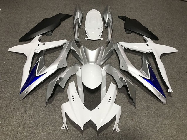 Carenados Moto Suzuki GSXR 600 / GSXR 750 2008-2010 - Blanco Plata Azul Negro Mate
