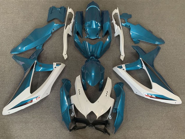 Carenados Moto Suzuki GSXR 600 / GSXR 750 2008-2010 - Blanco Azul Claro OEM Estilo
