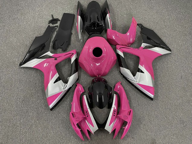 Carenados Moto Suzuki GSXR 600 / GSXR 750 2006-2007 - Rosa Plata Negro Brillante