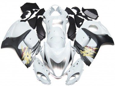Carenados Moto Suzuki GSXR 1300 2008-2020 - Blanco Brillante Plata Estilo