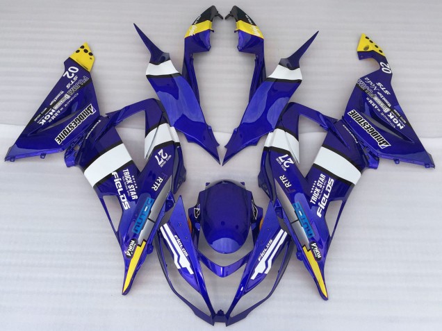 Carenados Moto Kawasaki ZX6R 2013-2018 - Azul Blanco Amarillo Trick Star Bridgestone