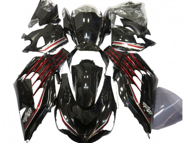Carenados Moto Kawasaki ZX14R ZZR1400 2012-2024 - Negro Brillante Rojo