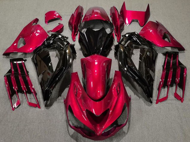 Carenados Moto Kawasaki ZX14R ZZR1400 2012-2024 - Rojo Negro Brillante