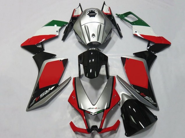 Carenados Moto Aprilia RS4 125 2012-2018 - Plata Rojo Negro Brillante
