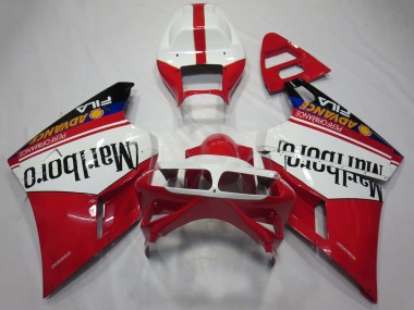 Carenados Moto Ducati 748 916 996 998 1993-2005 - Blanco Rojo Negro Brillante Marlboro
