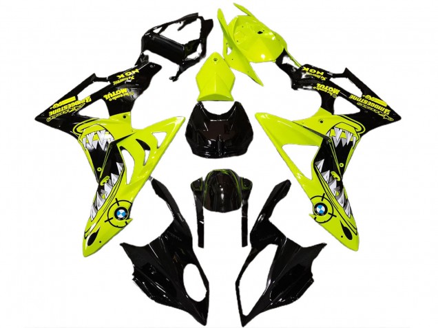 Carenados Moto BMW S1000RR 2009-2014 - Alta Visibilidad Amarillo Negro Brillante Tiburón