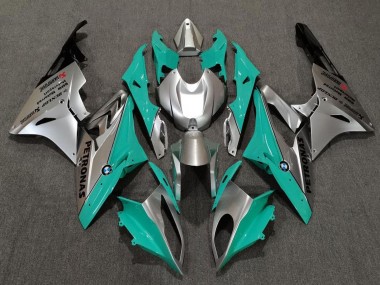 Carenados Moto BMW S1000RR 2009-2014 - Plata Verde Azul Verdoso Negro