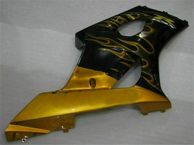 Carenados Moto Suzuki GSXR 1000 2003-2004 - Negro Brillante Oro Llama