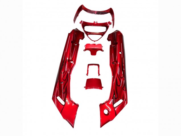 Carenados Moto Kawasaki ZZR600 1998-2003 - Rojo Negro Llama