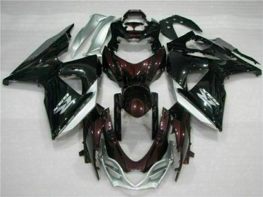 Carenados Moto Suzuki GSXR 1000 2009-2016 - Negro Brillante Plata Blanco