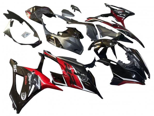 Carenados Moto BMW S1000RR 2019-2022 - Negro Rojo Oscuro