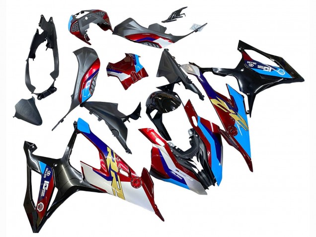Carenado Moto BMW S1000RR 2019-2022 - Blanco Azul Rojo Negro