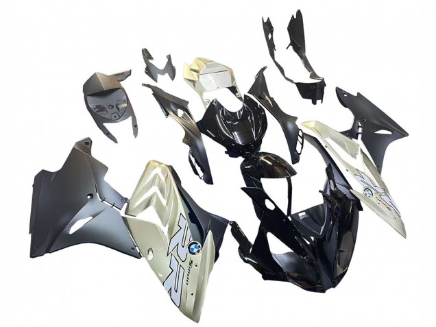 Carenado Moto BMW S1000RR 2015-2016 - Plata Negro Brillante Negro Mate