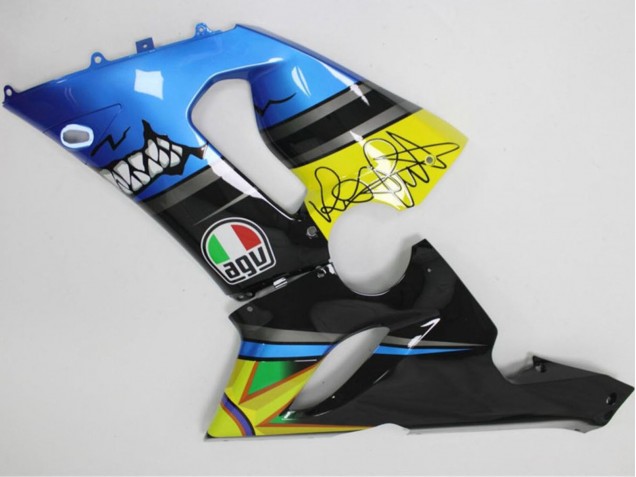 Carenados Moto Kawasaki ZX6R 2005-2006 - Azul Amarillo Negro Tiburón