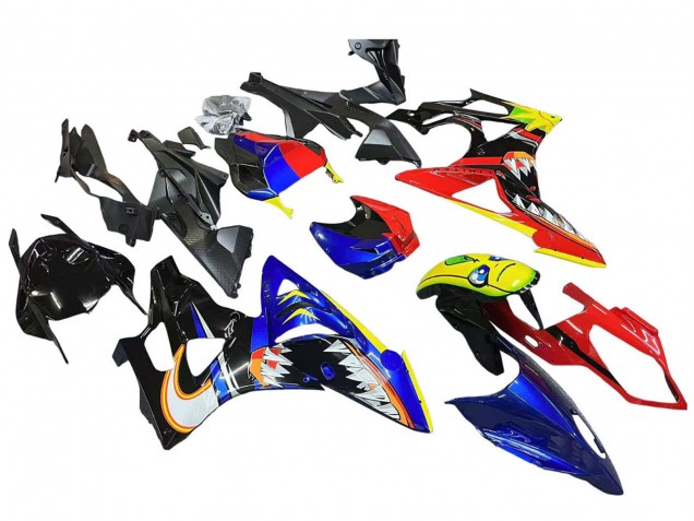 Carenados Moto BMW S1000RR 2009-2014 - Rojo Azul Amarillo Tiburón