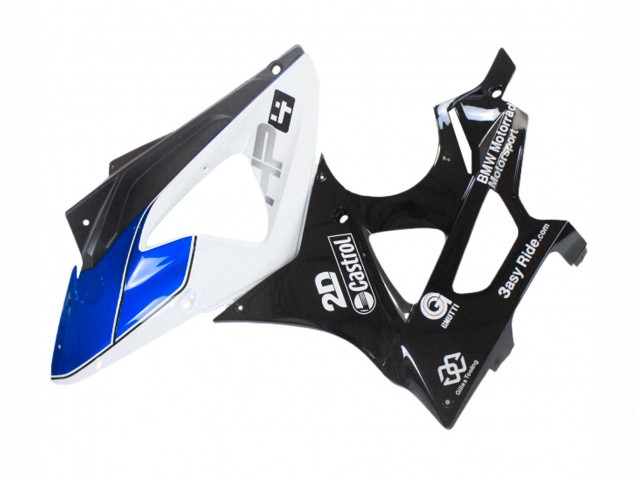 Carenados Moto BMW S1000RR 2009-2014 - Blanco Azul Negro Brillante Castrol