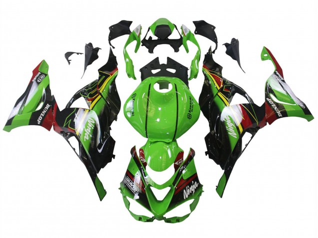 Carenados Moto Kawasaki ZX6R 2023-2025 - Verde Negro Rojo Amarillo Dunlop