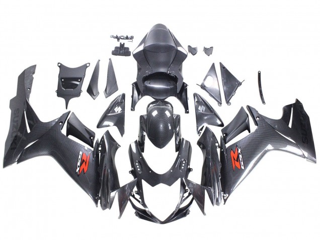 Carenados Moto Suzuki GSXR 600 / GSXR 750 2011-2024 - Negro FibraCarbono Rojo