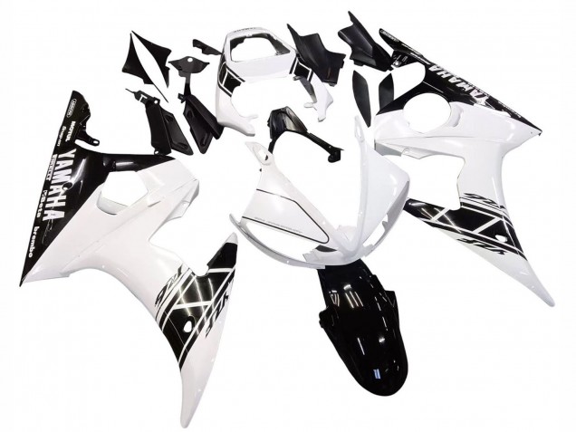 Carenado Moto Yamaha YZF R6 2003-2004 - Blanco Negro Brillante