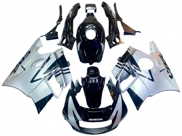 Carenados Moto Honda CBR600 F2 1991-1994 - Plata Negro Brillante