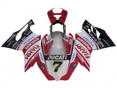 Carenados Moto Ducati 1199 2011-2014 - Blanco Rojo Negro Brillante Fiamm Valsir 7