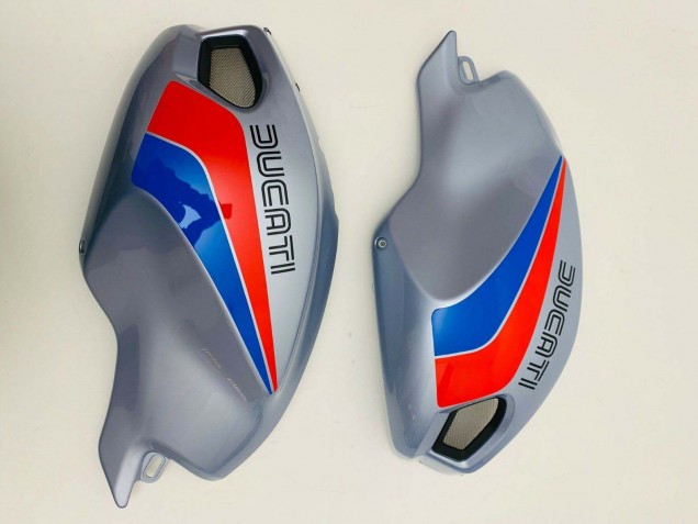 Carenados Moto Ducati Monster 696 796 1100 1100S 2008-2012 - Plata Rojo Azul