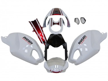Carenados Moto Ducati Monster 696 796 1100 1100S 2008-2012 - Blanco Rojo Negro Brillante