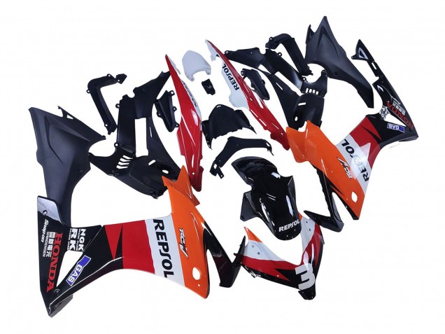 Carenados Moto Honda CBR500R 2013-2015 - Naranja Blanco Rojo Negro Brillante Repsol 3