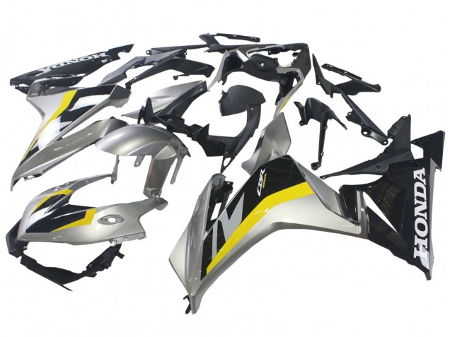 Carenados Moto Honda CBR500R 2022-2023 - Plata Amarillo Negro Brillante