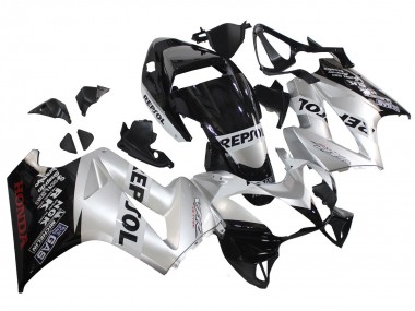Carenados Moto Honda VFR 800 2002-2013 - Plata Negro Brillante Repsol