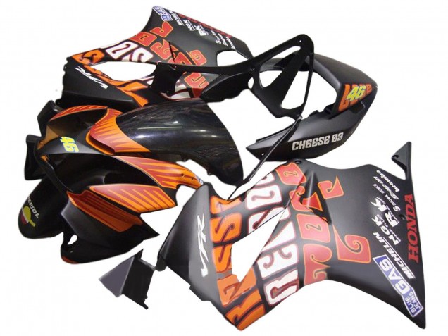 Carenados Moto Honda VFR 800 2002-2013 - Negro Mate Naranja Rossi Repsol 46
