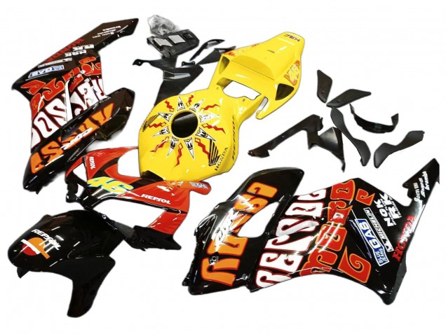 Carenados Moto Honda CBR1000RR 2004-2005 - Amarillo Naranja Negro Brillante Repsol Rossi 46