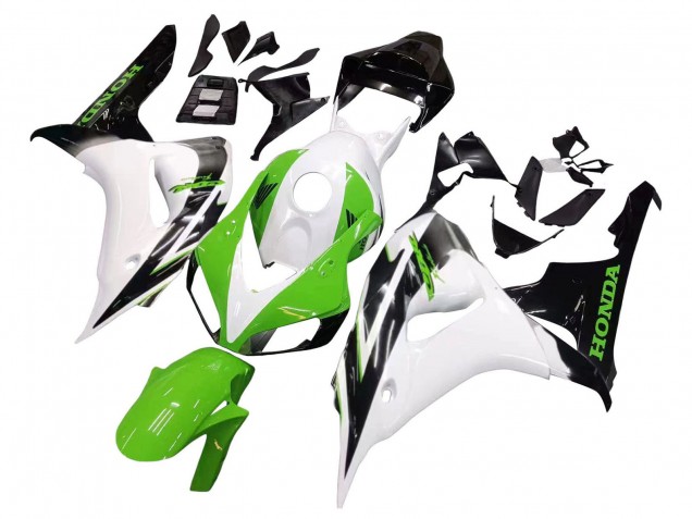 Carenado Moto Honda CBR1000RR 2006-2007 - Blanco Verde Negro Brillante