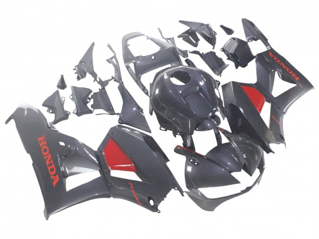 Carenados Moto Honda CBR600RR 2013-2023 - Negro FibraCarbono Rojo
