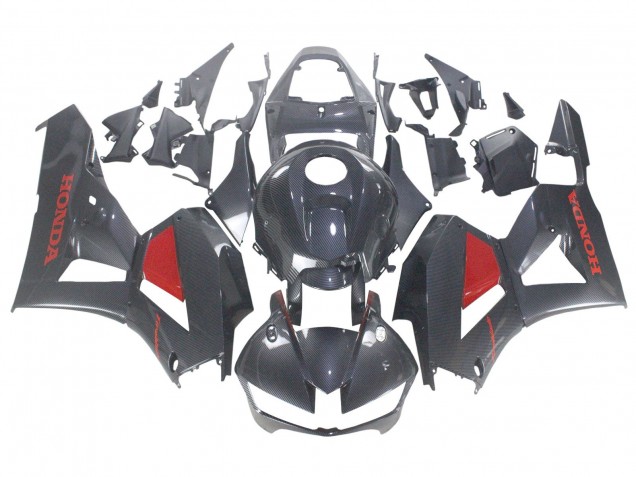 Carenados Moto Honda CBR600RR 2013-2023 - Negro FibraCarbono Rojo
