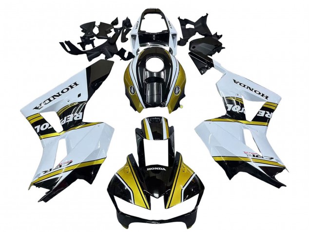 Carenados Moto Honda CBR600RR 2013-2023 - Blanco Oro Negro Brillante Repsol