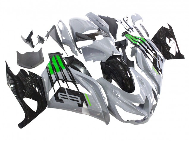 Carenados Moto Kawasaki ZX14R ZZR1400 2012-2024 - Gris Verde Negro