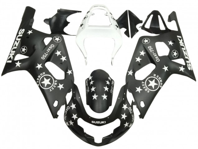 Carenados Moto Suzuki GSXR 600 / GSXR 750 2001-2003 - Negro Brillante Blanco Estrella