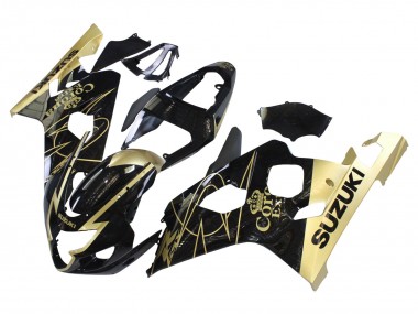 Carenados Moto Suzuki GSXR 600 / GSXR 750 2004-2005 - Negro Brillante Oro Corona