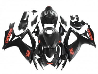 Carenados Moto Suzuki GSXR 600 / GSXR 750 2004-2005 - Negro Mate Rojo Calcomanía