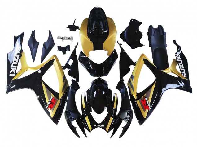 Carenados Moto Suzuki GSXR 600 / GSXR 750 2006-2007 - Oro Negro Brillante Rojo