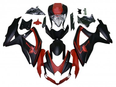 Carenados Moto Suzuki GSXR 600 / GSXR 750 2008-2010 - Rojo Granate Negro Mate