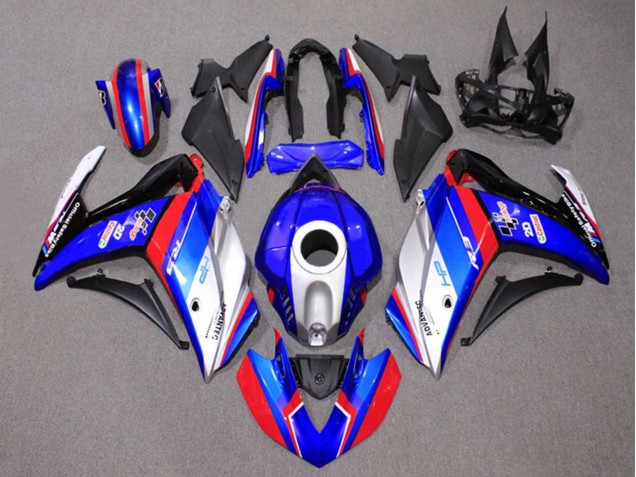 Carenados Moto Yamaha YZF R3/R25 2015-2018 - Azul Plata Rojo Negro Castrol