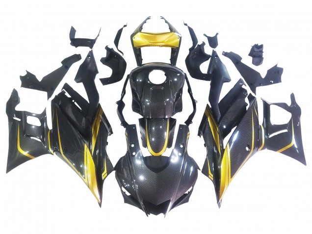 Carenados Moto Yamaha YZF R3/R25 2019-2021 - Oro Negro FibraCarbono