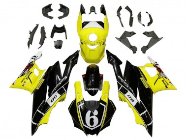 Carenados Moto Yamaha YZF R3/R25 2019-2021 - Amarillo Blanco Negro Brillante Lenovo 6