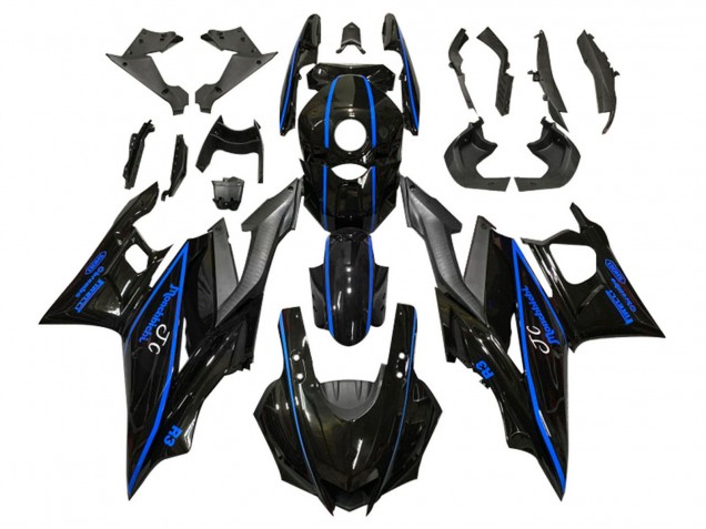 Carenados Moto Yamaha YZF R3/R25 2022-2024 - Negro Brillante Azul