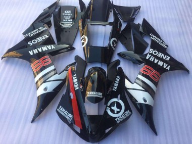 Carenados Moto Yamaha YZF R1 2002-2003 - Negro Brillante Blanco Rojo Yamalube ENEOS
