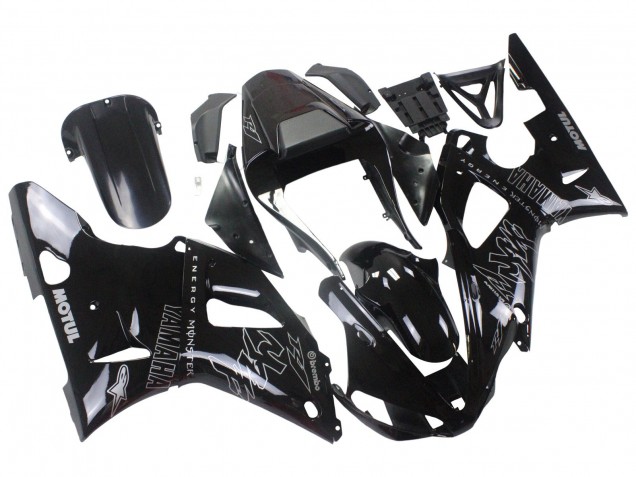 Carenados Moto Yamaha YZF 1000 R1 2000-2001 - Negro Brillante Blanco Monstruo Motul