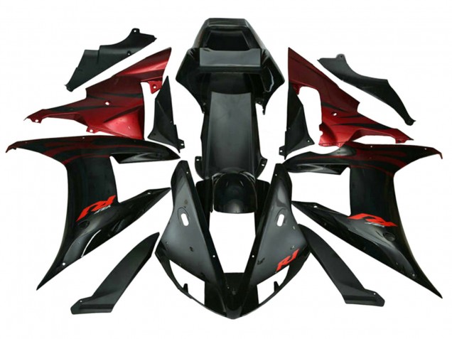 Carenados Moto Yamaha YZF 1000 R1 2002-2003 - Rojo Negro Llama